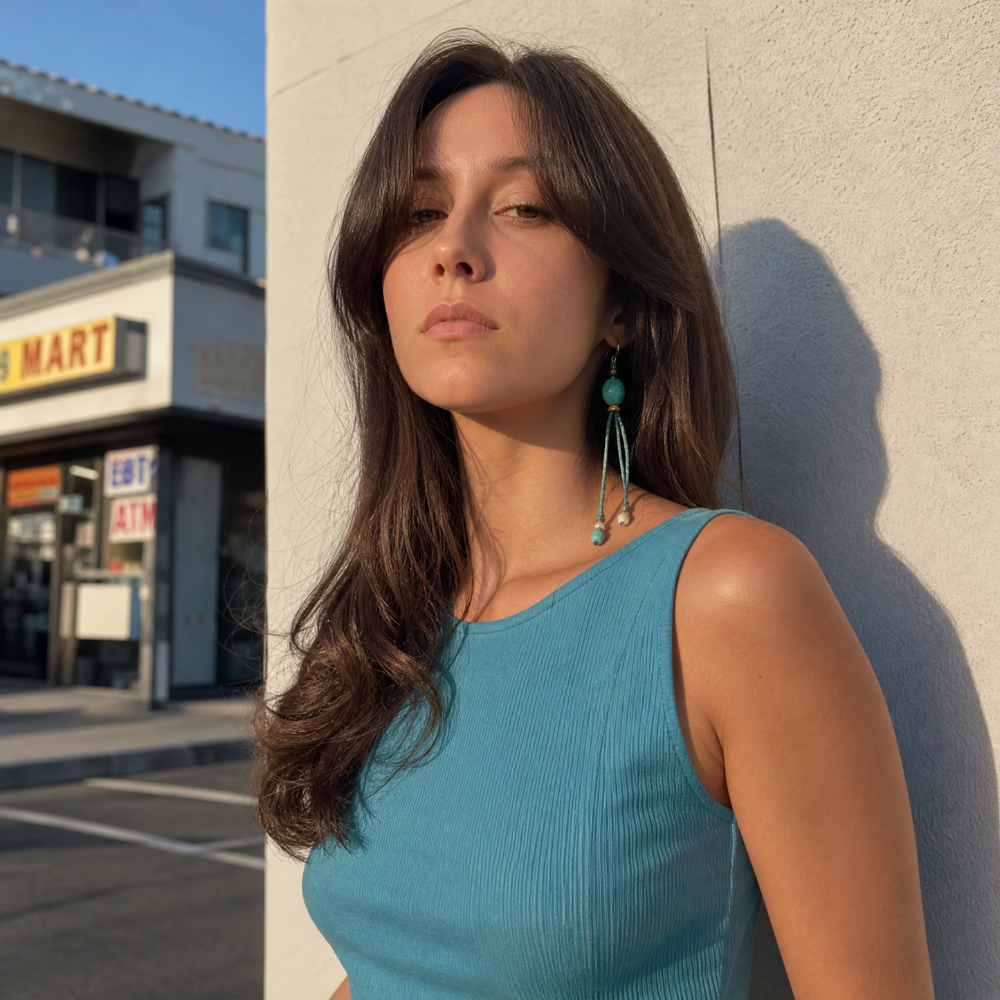 Mira Turquoise & Pearl Braided Drop Earrings