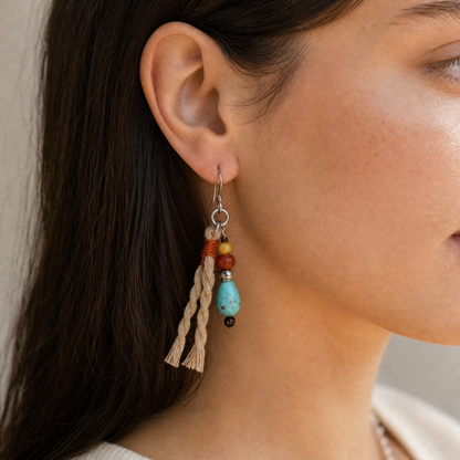Sienna Turquoise Tassel Earrings