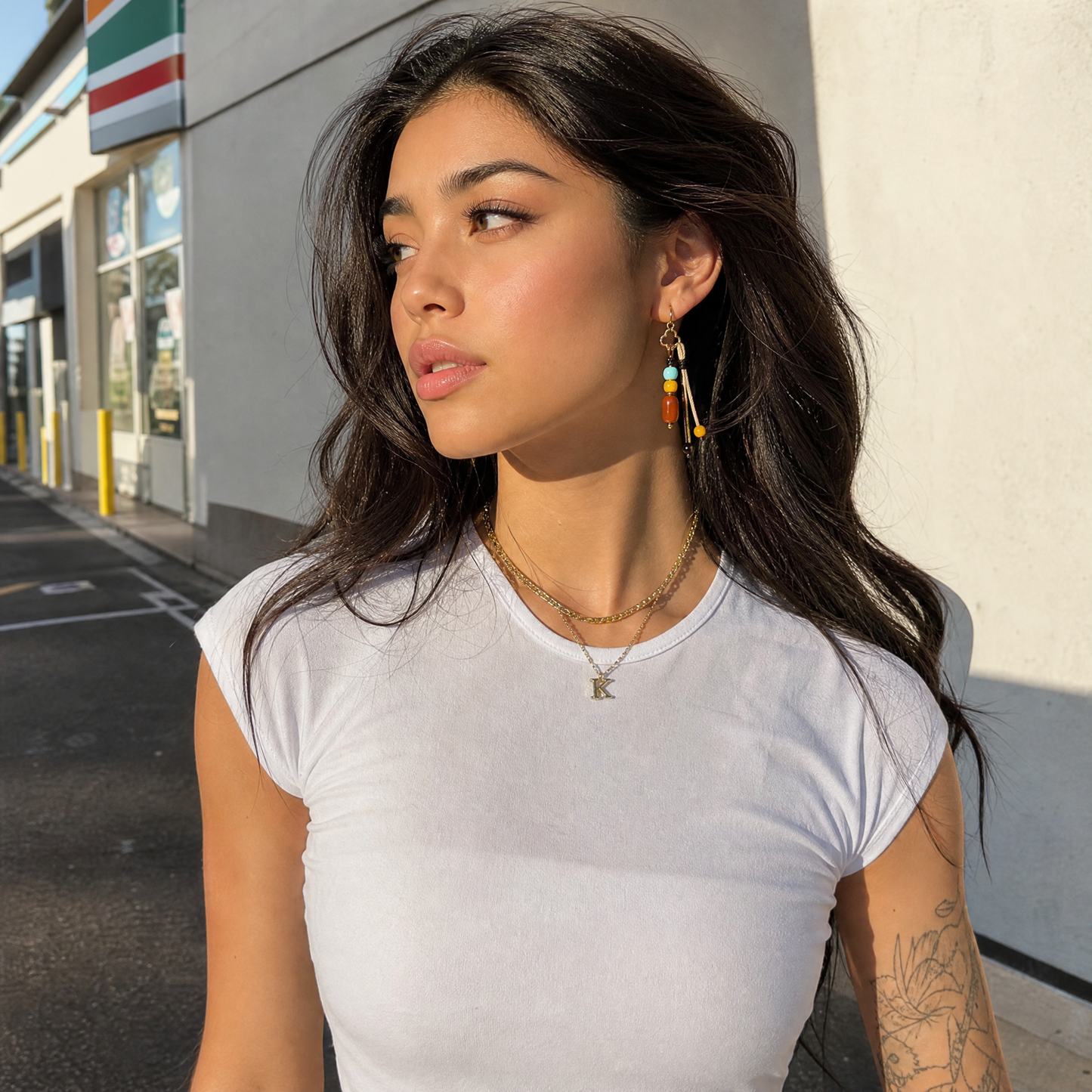 Mara Turquoise & Amber Braided Drop Earrings