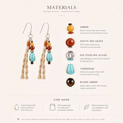 Sienna Turquoise Tassel Earrings