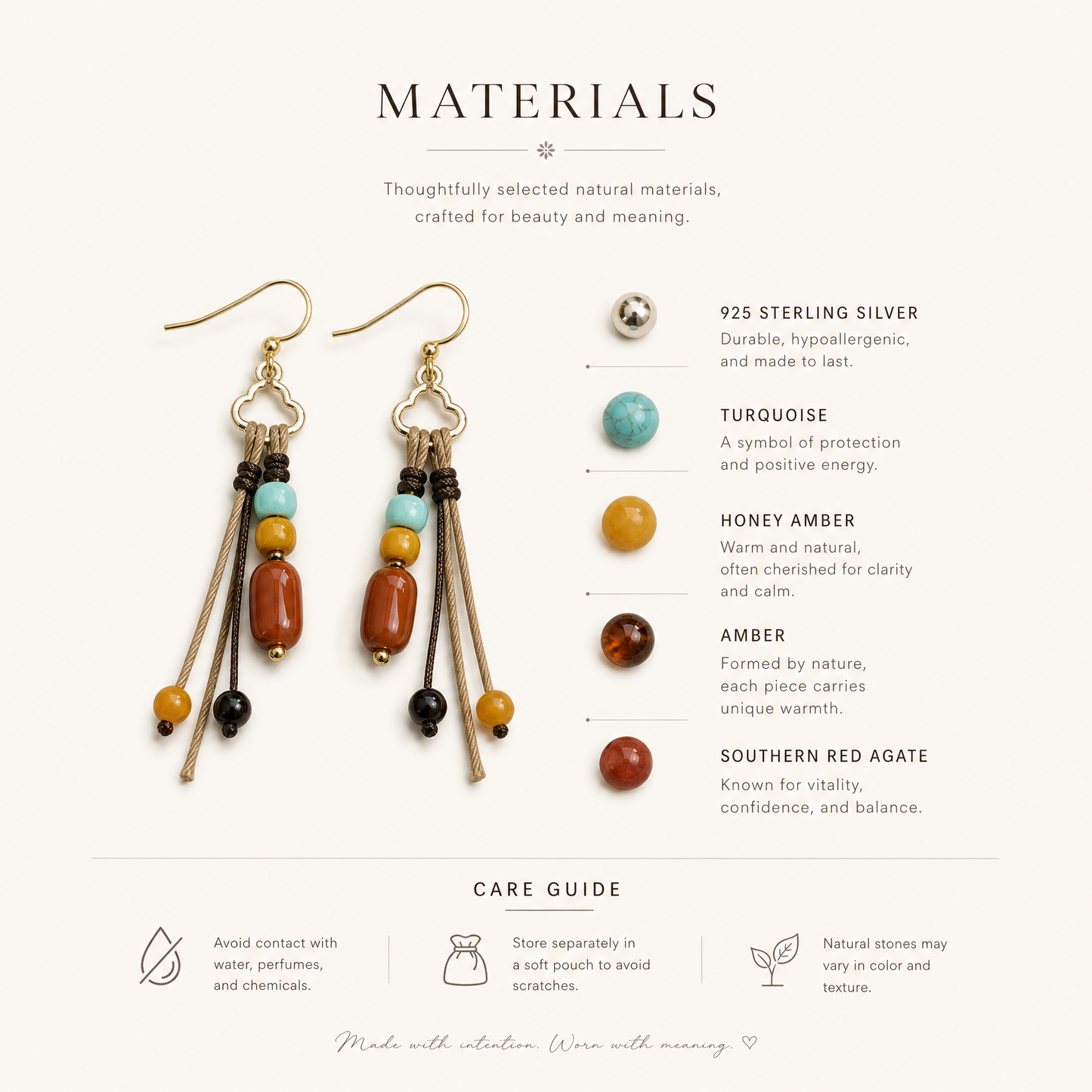 Mara Turquoise & Amber Braided Drop Earrings